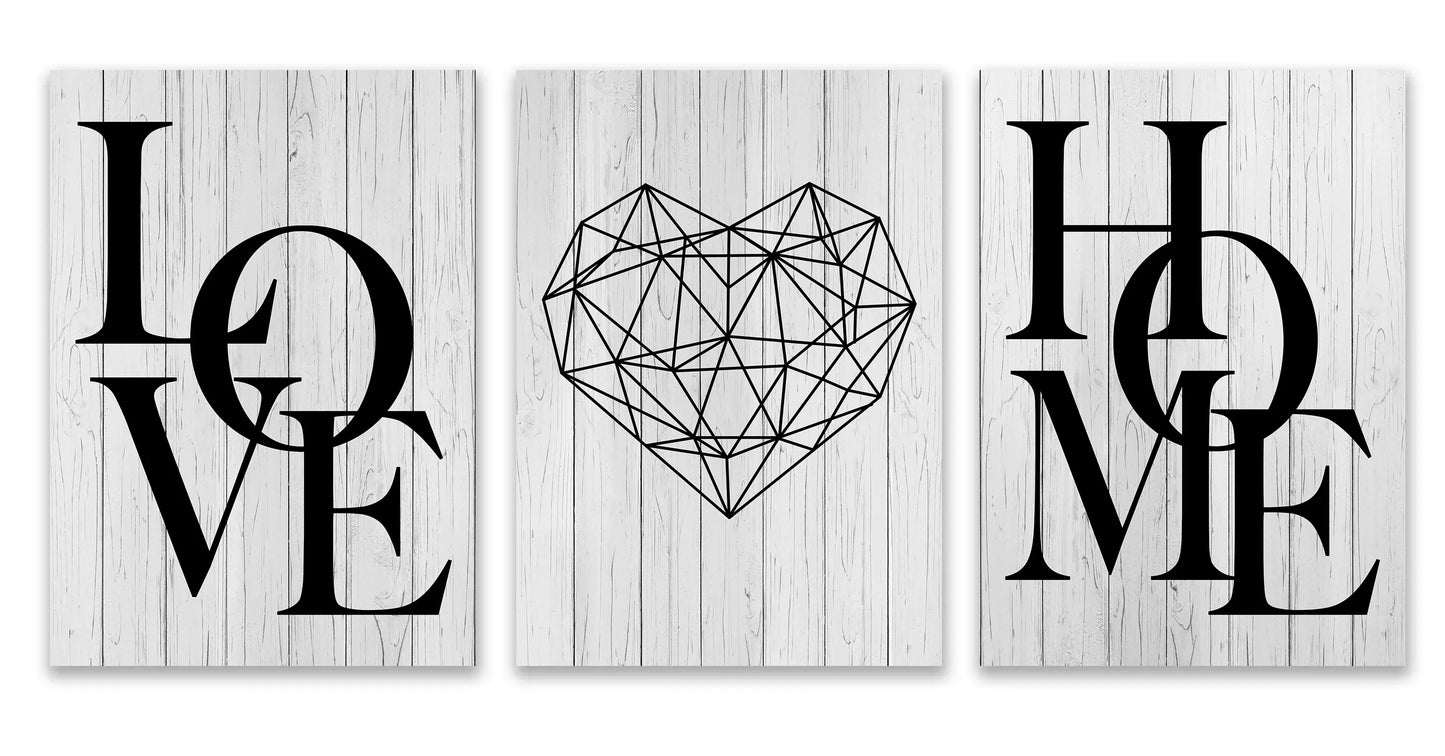 DecorBites™ Nordic Diamond Heart Canvas Prints Set