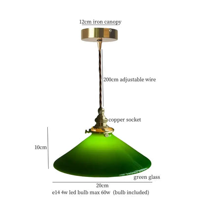 Nordic frosted glass led pendant lamp bedroom brass light
