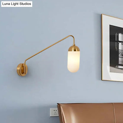 DecorBites™ Nordic Frosted Glass Wall Sconce Lighting in Brass - 1 Head Wall Light Fixture for Bedroom