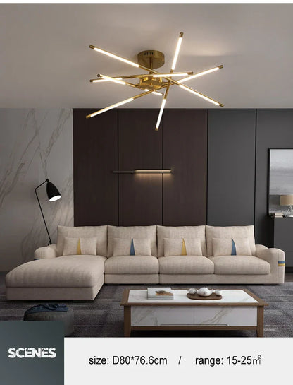 DecorBites™ Nordic Geometry LED Chandelier with Remote Control