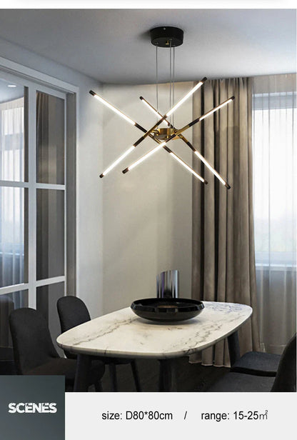 DecorBites™ Nordic Geometry LED Chandelier with Remote Control