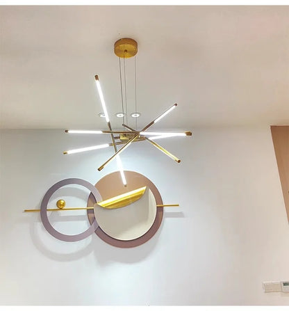 DecorBites™ Nordic Geometry LED Chandelier with Remote Control