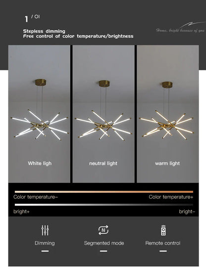 DecorBites™ Nordic Geometry LED Chandelier with Remote Control