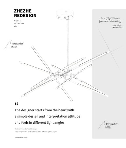 DecorBites™ Nordic Geometry LED Chandelier with Remote Control