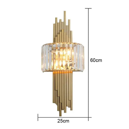 Nordic gold crystal wall sconce light living room crystal wall