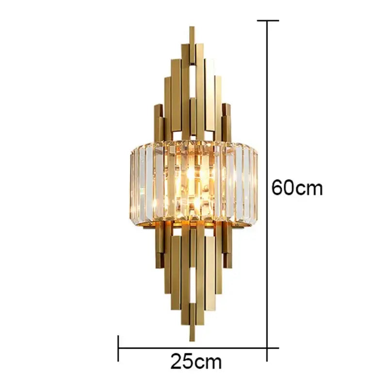 Nordic gold crystal wall sconce light living room crystal wall