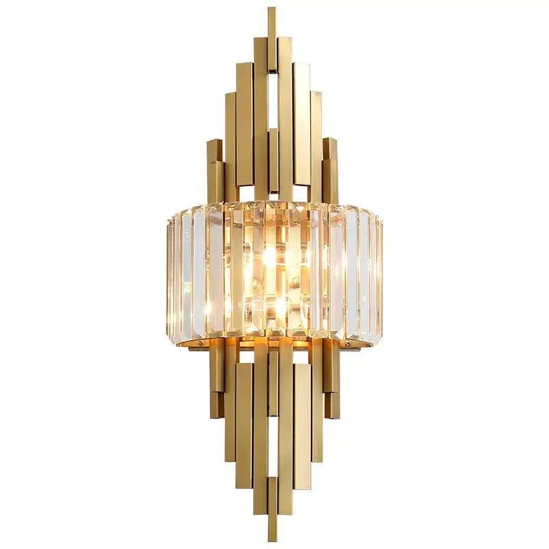 Nordic gold crystal wall sconce light living room decorbites crystal wall