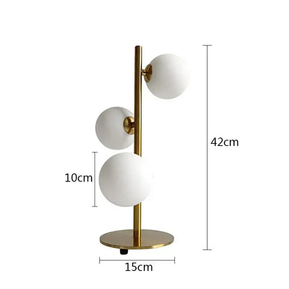 Nordic gold glass ball led table lamp for bedroom