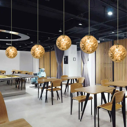 Nordic gold floral glass led pendant lamp for kitchen