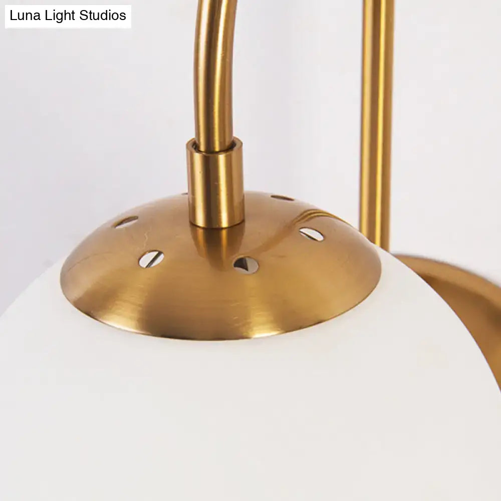 Nordic gold milky glass shade wall sconce living room led light