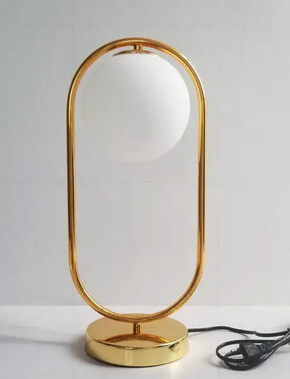 Nordic gold oval glass ball led desk lamp for bedroom