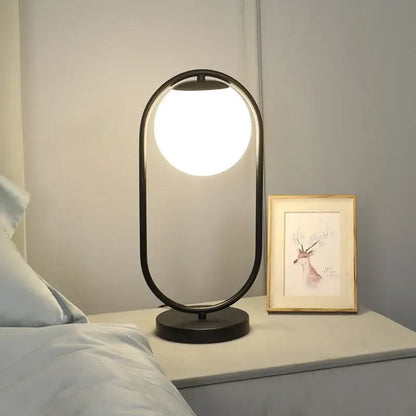 Nordic gold oval glass ball led desk lamp for bedroom