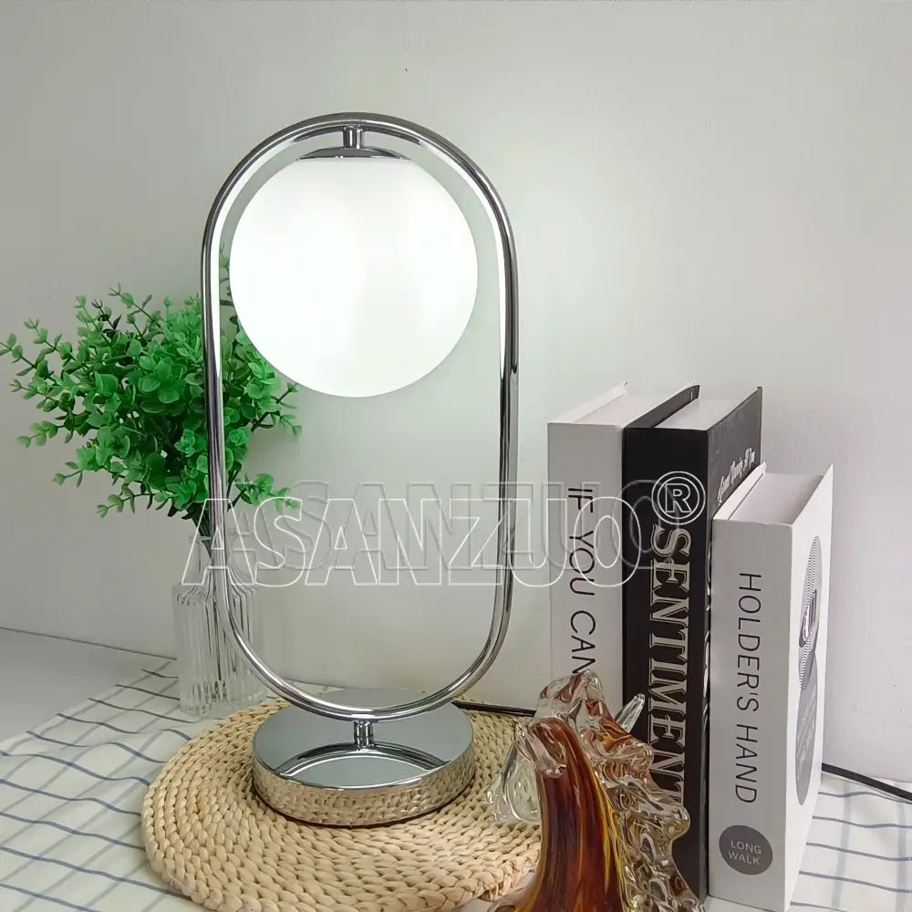 Nordic gold oval glass ball led desk lamp for bedroom
