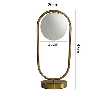 Nordic gold oval glass ball led desk lamp for bedroom