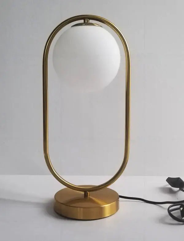 Nordic gold oval glass ball led desk lamp for bedroom