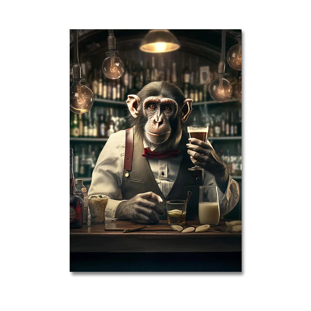 DecorBites™ Nordic Gorilla Wall Art Canvas Print