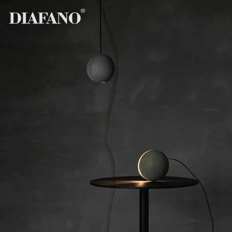 Nordic gray & gold cement pendant light for dining room