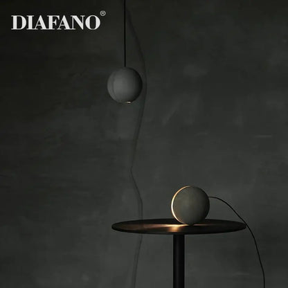 Nordic gray & gold cement pendant light for dining room