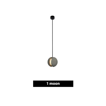Nordic gray & gold cement pendant light for dining room