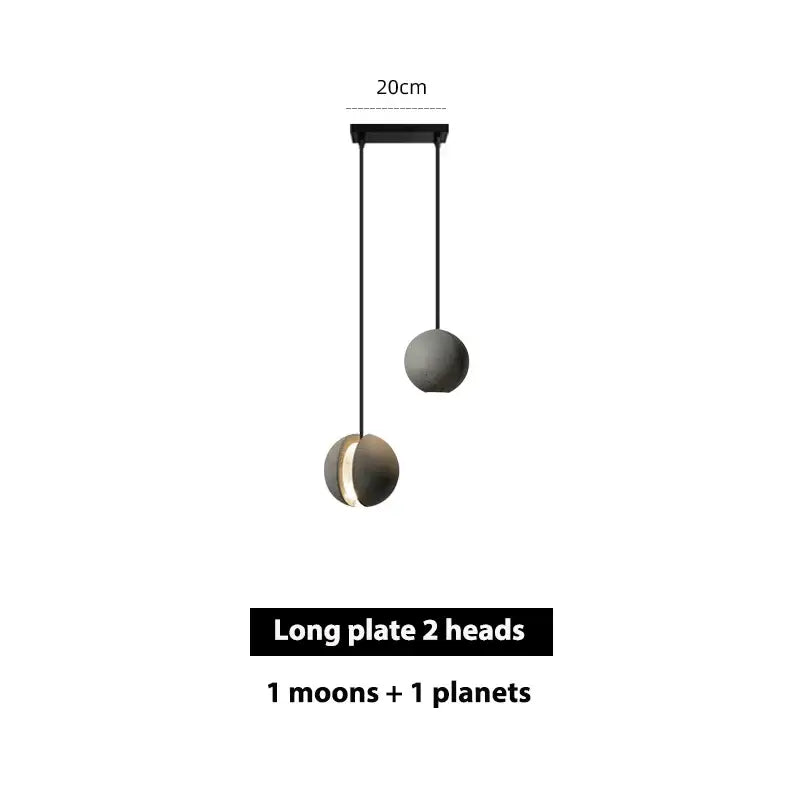 Nordic gray & gold cement pendant light for dining room