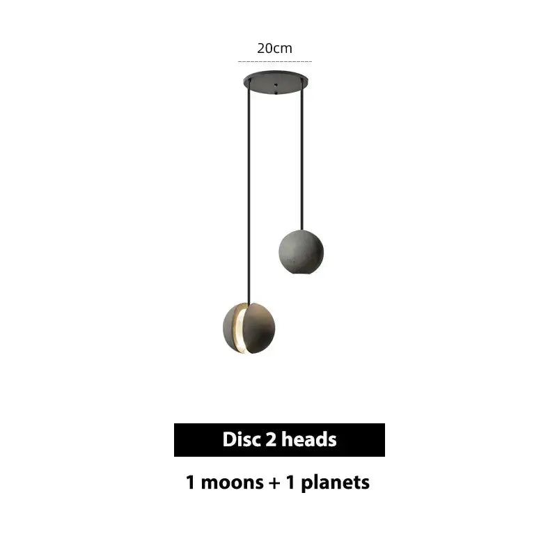 Nordic gray & gold cement pendant light for dining room