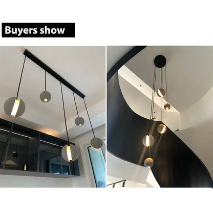 Nordic gray & gold cement pendant light for dining room