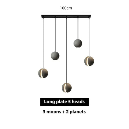 Nordic gray & gold cement pendant light for dining room