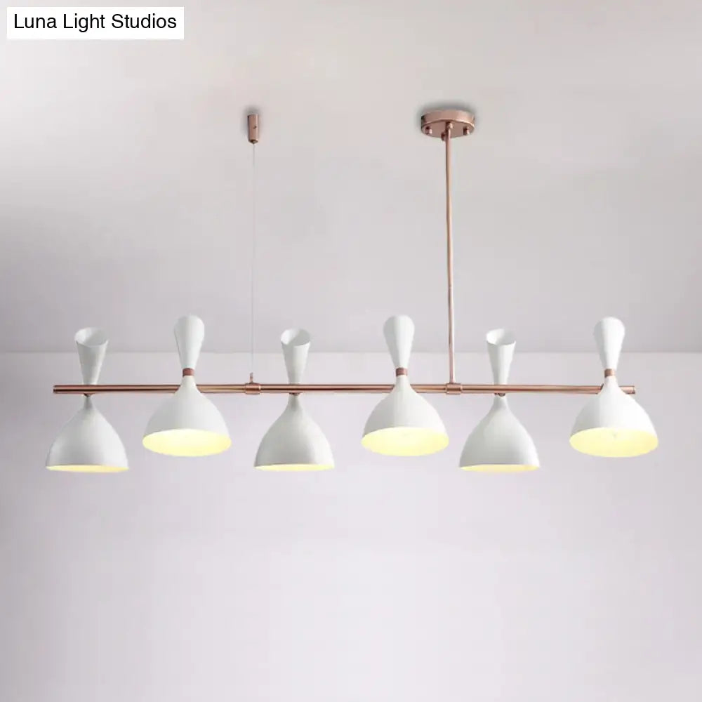 DecorBites™ Nordic Hanging Chandelier - Metal Horn Shade, Black/White - 4/6 Lights for Dining Room or Island Lighting