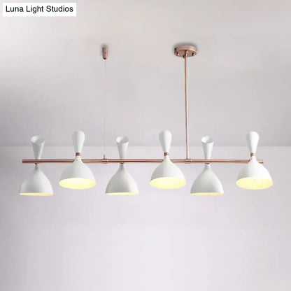 DecorBites™ Nordic Hanging Chandelier - Metal Horn Shade, Black/White - 4/6 Lights for Dining Room or Island Lighting