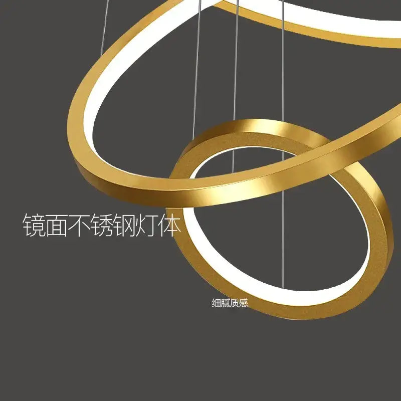 Nordic home decor golden spiral ring chandelier staircase lighting