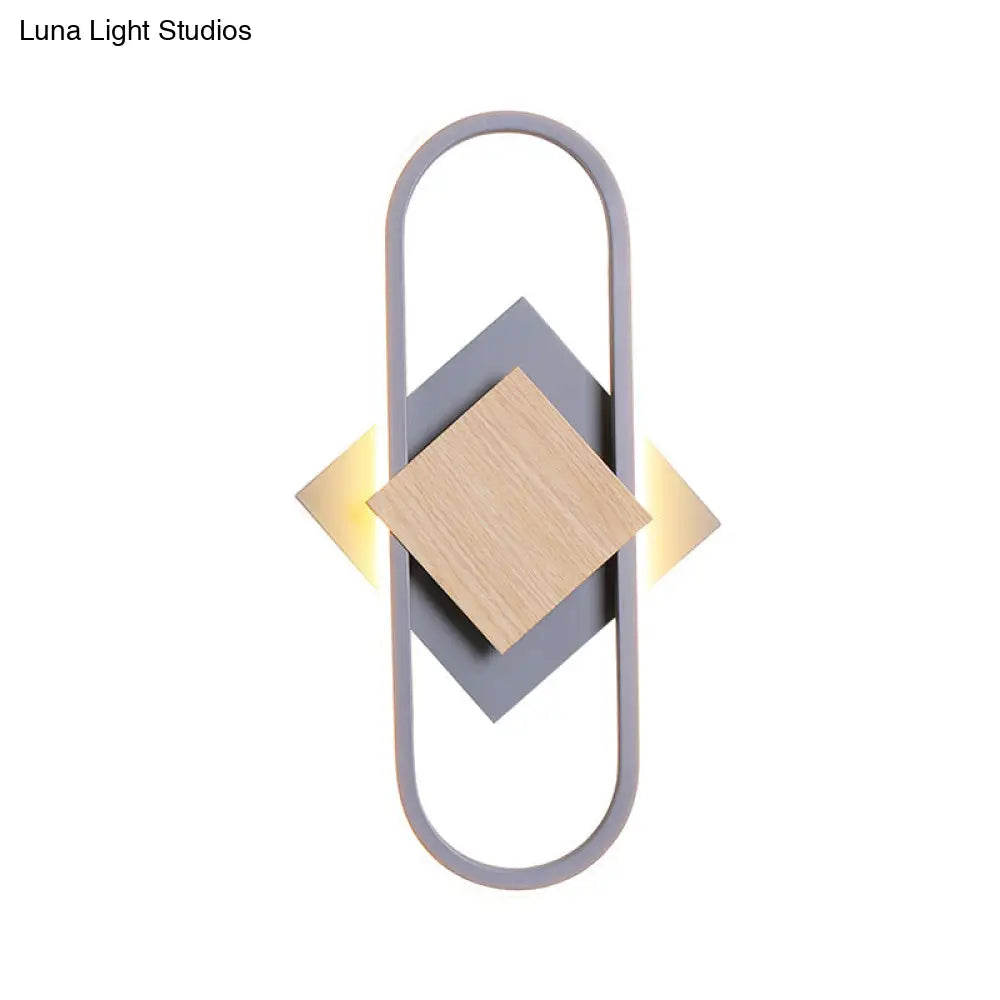 DecorBites™ Nordic Iron 2-Layer Sconce Light with LED Wall Mount - Round/Square Design, Elliptical Frame, Warm/White Light - Bedroom Lamp