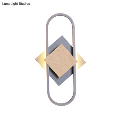 DecorBites™ Nordic Iron 2-Layer Sconce Light with LED Wall Mount - Round/Square Design, Elliptical Frame, Warm/White Light - Bedroom Lamp