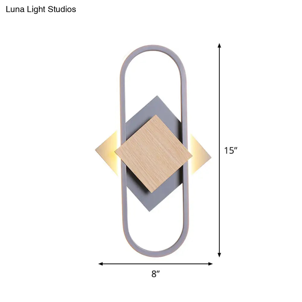 DecorBites™ Nordic Iron 2-Layer Sconce Light with LED Wall Mount - Round/Square Design, Elliptical Frame, Warm/White Light - Bedroom Lamp