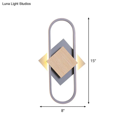 DecorBites™ Nordic Iron 2-Layer Sconce Light with LED Wall Mount - Round/Square Design, Elliptical Frame, Warm/White Light - Bedroom Lamp