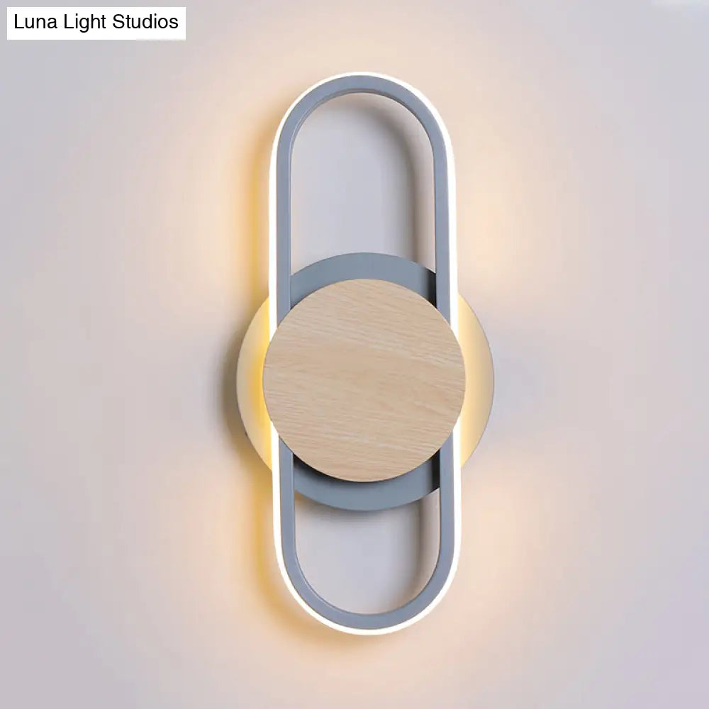 DecorBites™ Nordic Iron 2-Layer Sconce Light with LED Wall Mount - Round/Square Design, Elliptical Frame, Warm/White Light - Bedroom Lamp