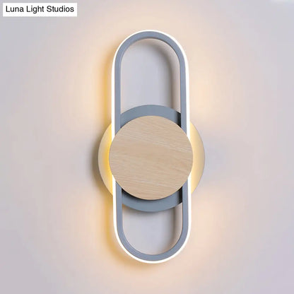 DecorBites™ Nordic Iron 2-Layer Sconce Light with LED Wall Mount - Round/Square Design, Elliptical Frame, Warm/White Light - Bedroom Lamp
