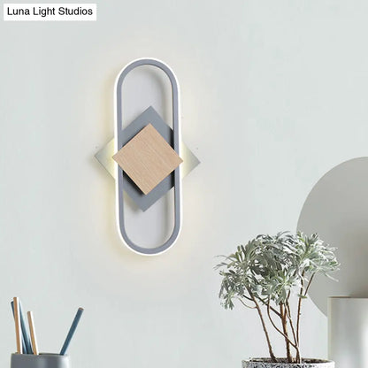 DecorBites™ Nordic Iron 2-Layer Sconce Light with LED Wall Mount - Round/Square Design, Elliptical Frame, Warm/White Light - Bedroom Lamp