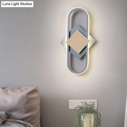 DecorBites™ Nordic Iron 2-Layer Sconce Light with LED Wall Mount - Round/Square Design, Elliptical Frame, Warm/White Light - Bedroom Lamp