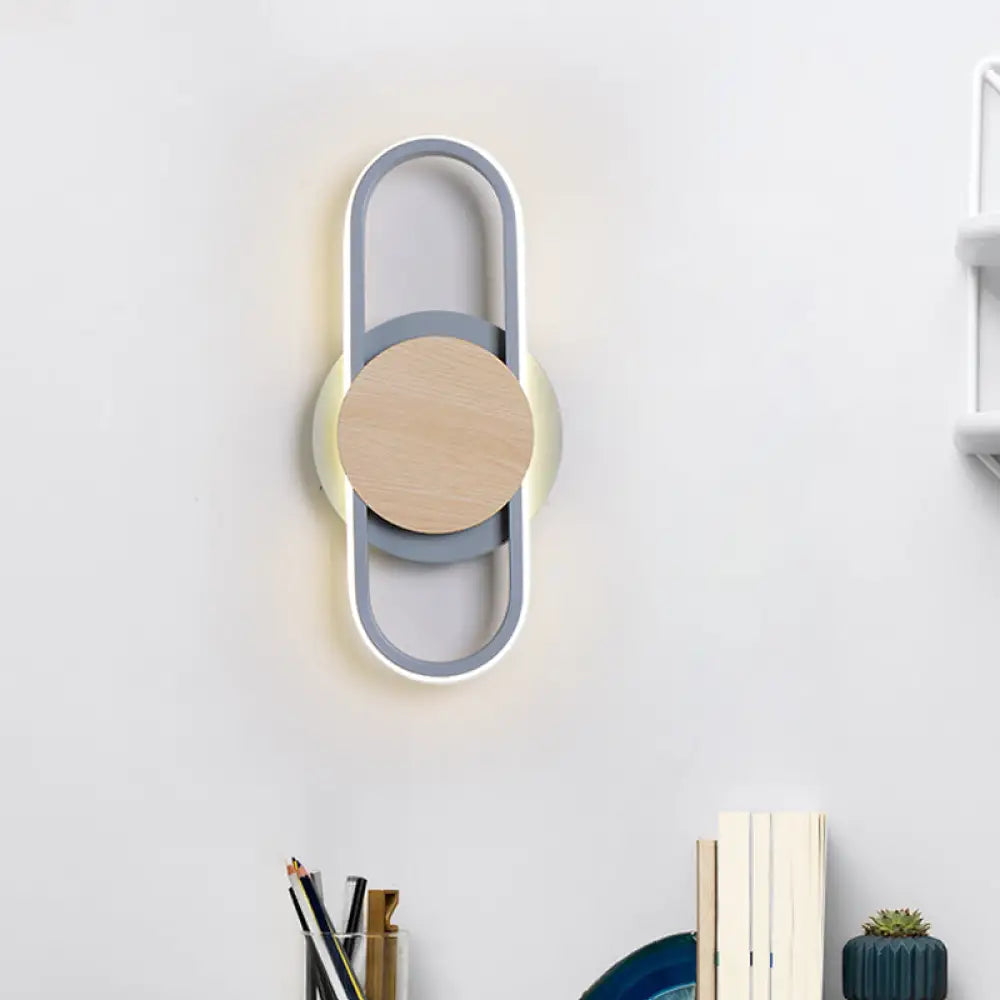 DecorBites™ Nordic Iron 2-Layer Sconce Light with LED Wall Mount - Round/Square Design, Elliptical Frame, Warm/White Light - Bedroom Lamp