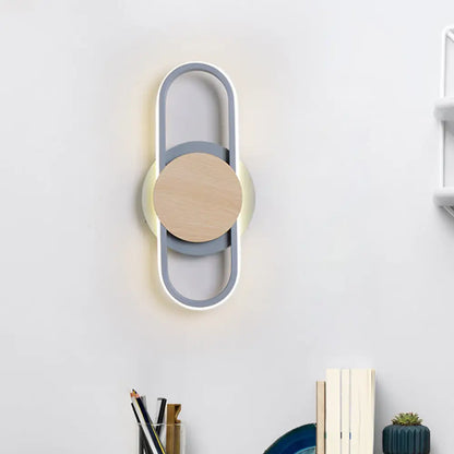 DecorBites™ Nordic Iron 2-Layer Sconce Light with LED Wall Mount - Round/Square Design, Elliptical Frame, Warm/White Light - Bedroom Lamp