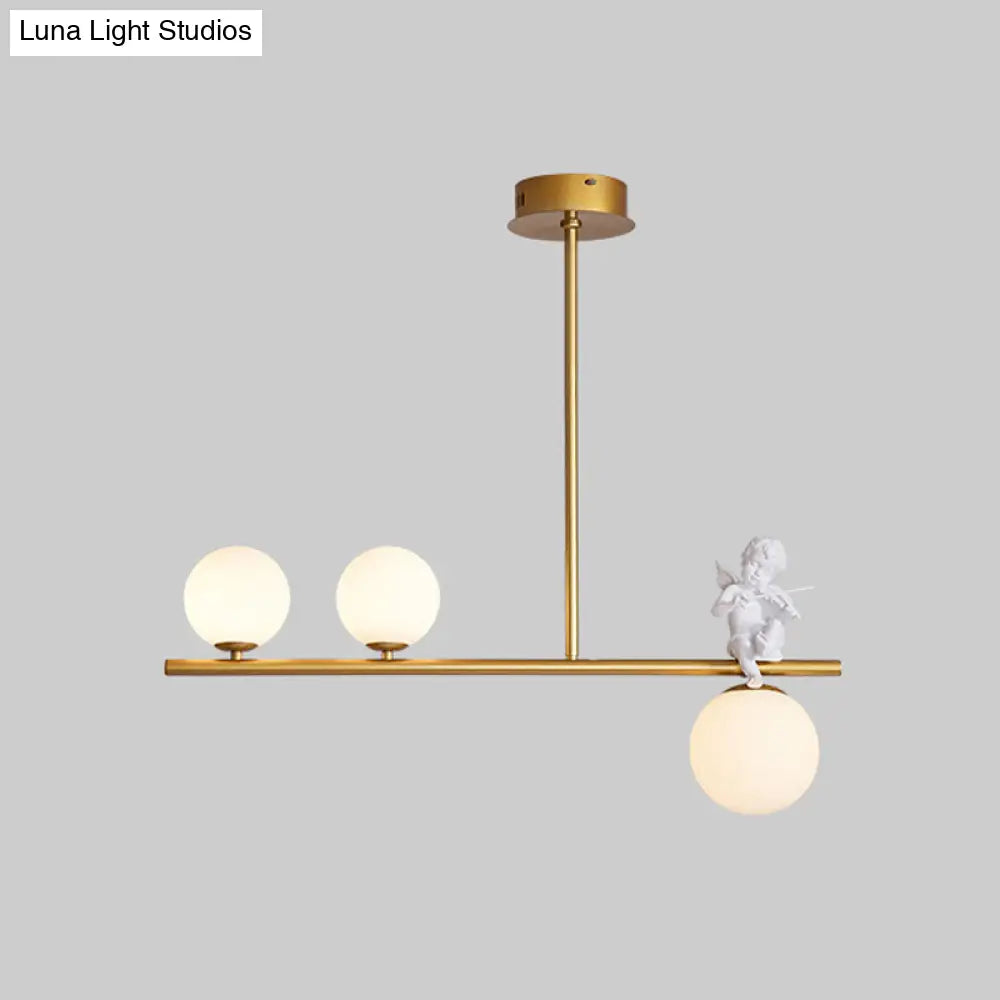DecorBites™ Nordic Island Angel Pendant Light with Opal Glass Shade