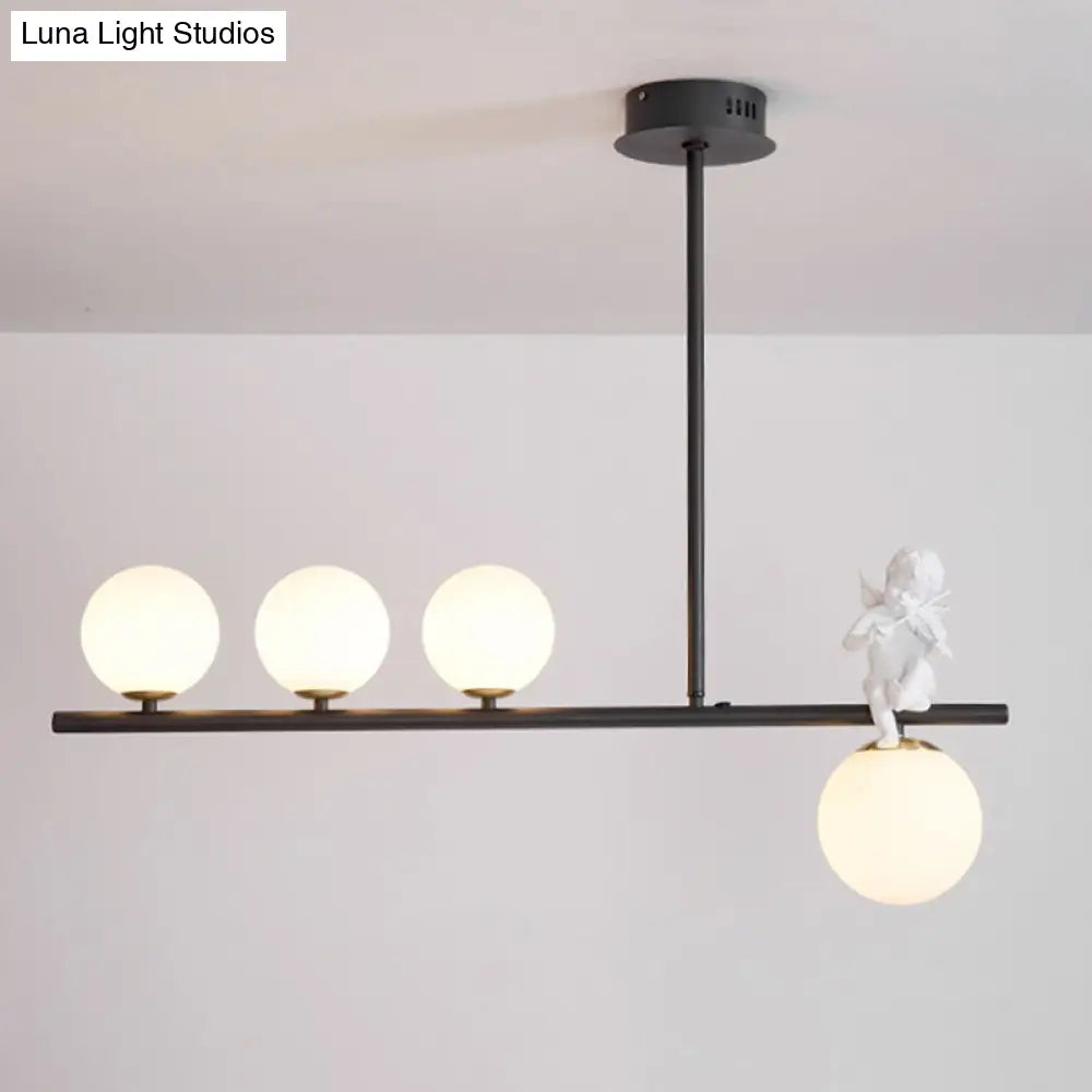 DecorBites™ Nordic Island Angel Pendant Light with Opal Glass Shade