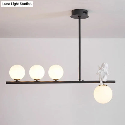 DecorBites™ Nordic Island Angel Pendant Light with Opal Glass Shade