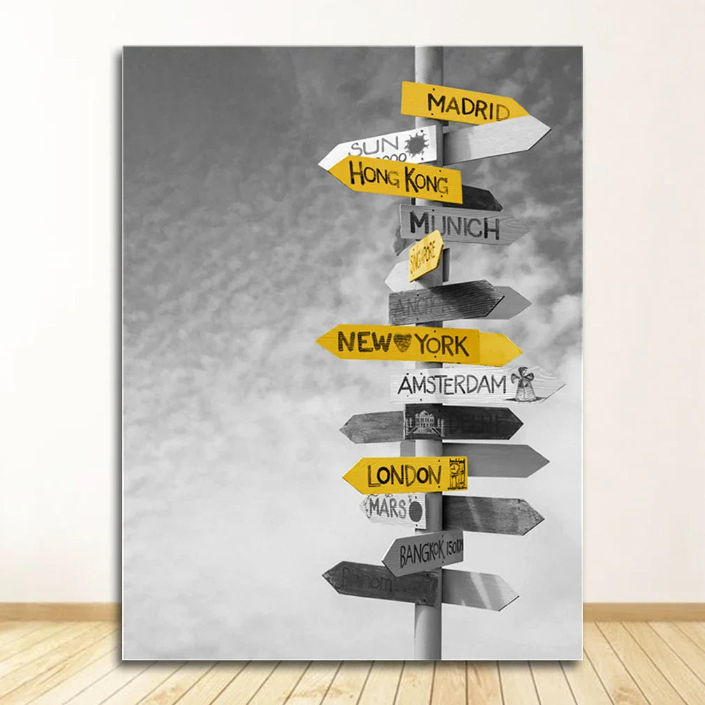 DecorBites™ Nordic Landscape Canvas Print Set - Yellow Scenery