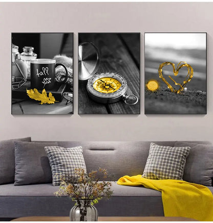 DecorBites™ Nordic Landscape Canvas Print Set - Yellow Scenery
