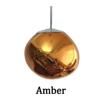 Nordic lava glass chandelier amber & gold dining room pendant light
