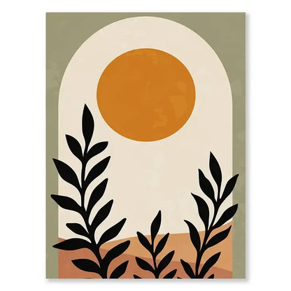 Nordic leaf canvas wall art set for living room earth tones