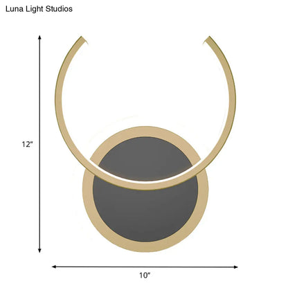 DecorBites™ Nordic LED C-Shaped Wall Sconce in Gold for Bedroom - Warm/White Light