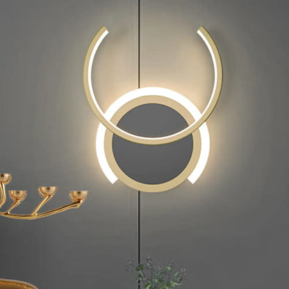 DecorBites™ Nordic LED C-Shaped Wall Sconce in Gold for Bedroom - Warm/White Light