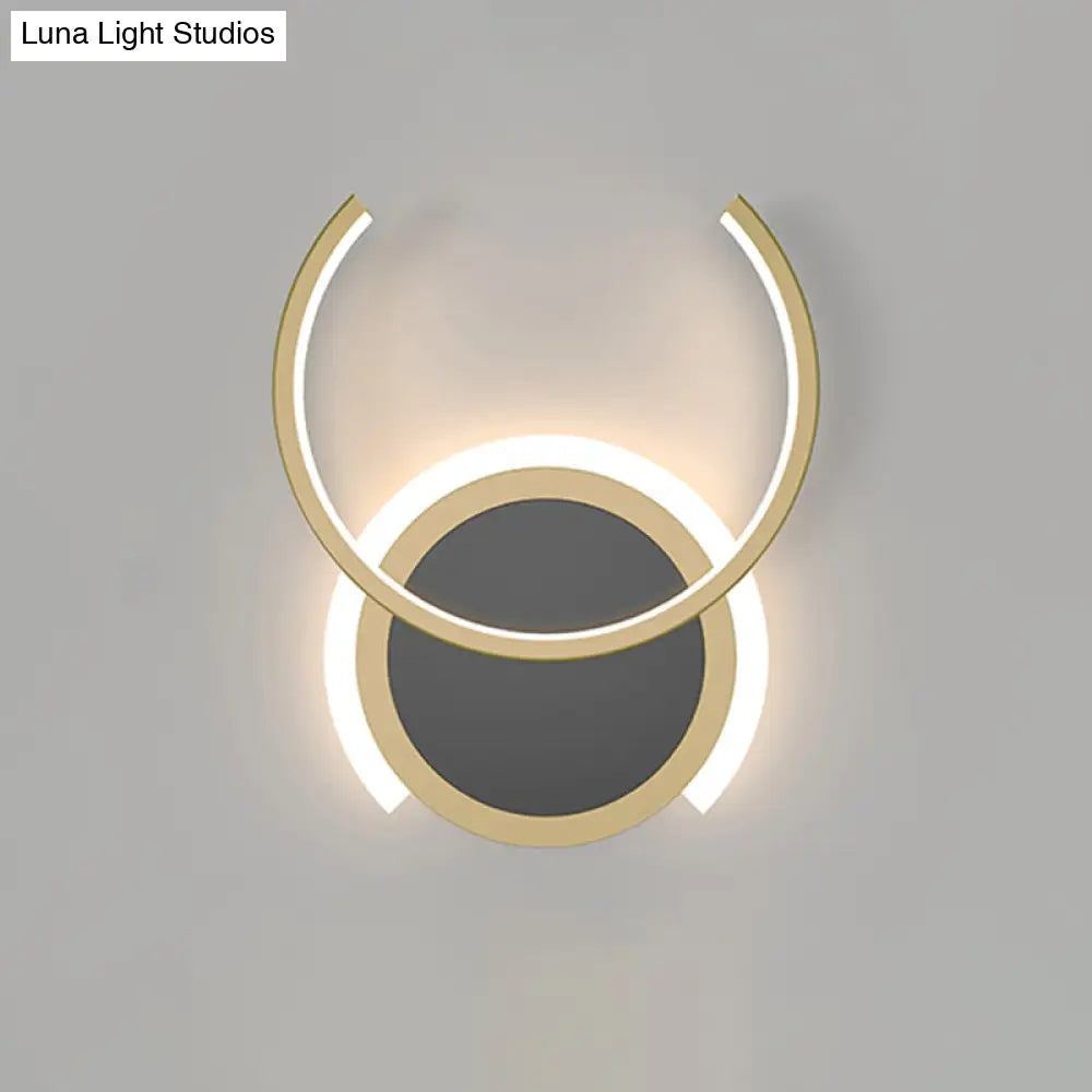 DecorBites™ Nordic LED C-Shaped Wall Sconce in Gold for Bedroom - Warm/White Light